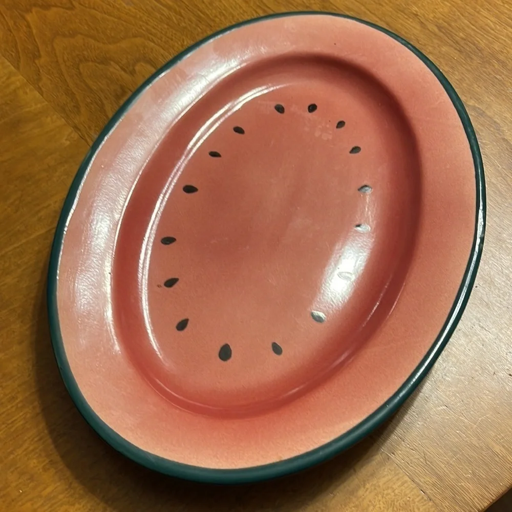 Vintage Watermelon Serving Platter and Bowl Set Vintage Watermelon Fruit Dip Set